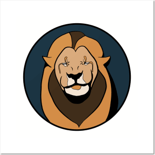 Happy Lion - Funny Animal Design Posters and Art